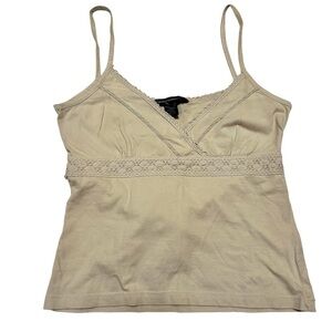 French Connection NWT Vintage Cream Crochet Detailed Tank Top SZ L